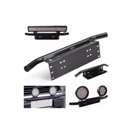 Bullbar aluminiu tip suport numar si proiectoare negru [2]