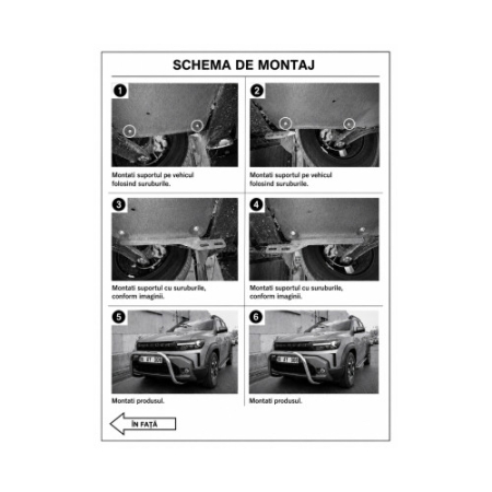 Bullbar auto fata negru mat compatibil Dacia Duster III 2024-2026 cu kit montaj [8]