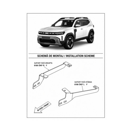 Bullbar auto fata negru mat compatibil Dacia Duster III 2024-2026 cu kit montaj [7]
