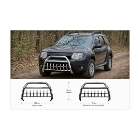 Bullbar inox compatibil Dacia Duster I 2010-2017 cu kit montaj inclus [2]
