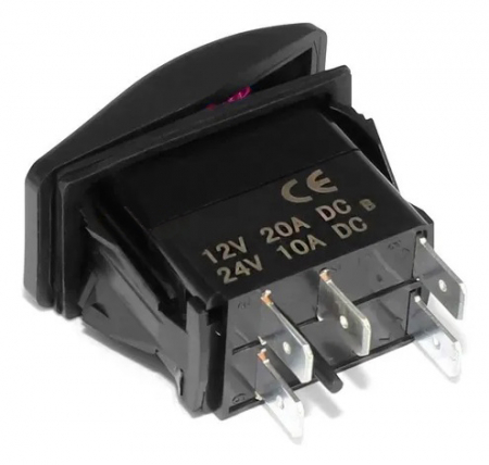 Buton comutator Intrerupator auto ON/OFF "SIDE MARKER LIGHT" cu martor luminos roșu - 12V/24V, rezistent la apă [2]