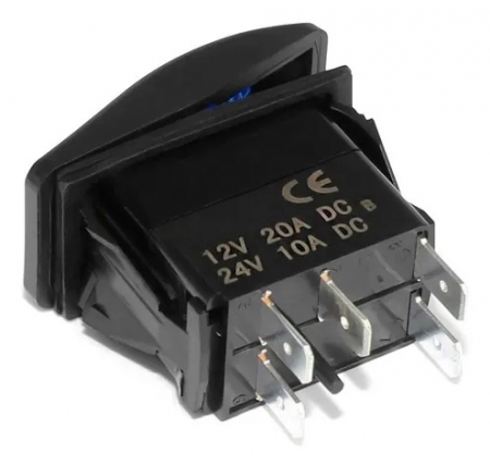 Buton comutator, intrerupator auto ROOF LIGHTS ON/OFF cu martor luminos - 12V/24V, rezistent la apă [8]