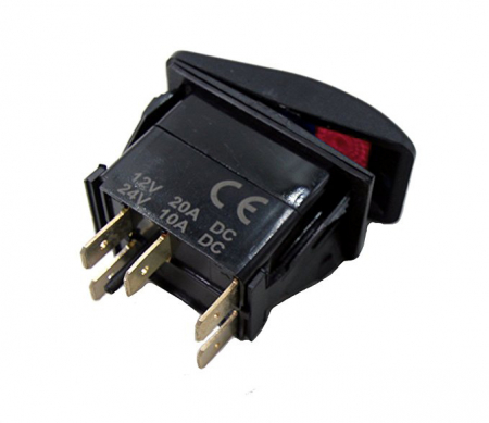 Buton comutator Intrerupator ON/OFF "LOW BEAM" cu martor luminos roșu - 12V/24V, rezistent la apă [5]