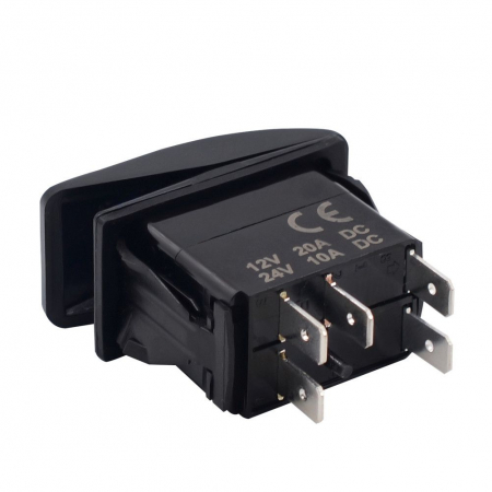 Buton comutator Intrerupator ON/OFF "REAR LIGHTS" cu martor luminos albastru - 12V/24V, rezistent la apă [4]