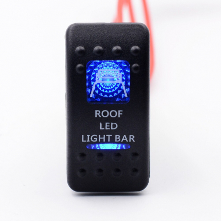 Panou intrerupatore Priza - Buton  Intrerupator, Comutator, ON OFF, Auto, 12V 24V, cu LED Panou, Lumina Albastra, ROOF LED LIGHT BAR