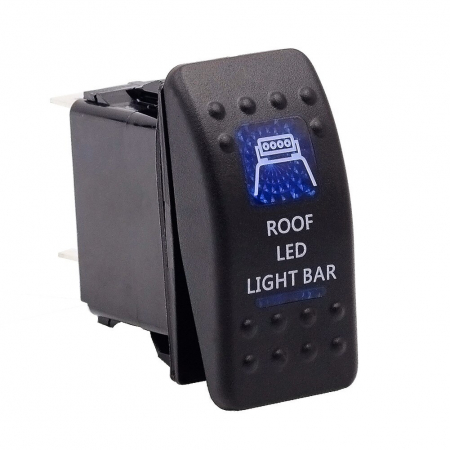 Buton  Intrerupator, Comutator, ON OFF, Auto, 12V 24V, cu LED Panou, Lumina Albastra, ROOF LED LIGHT BAR [11]