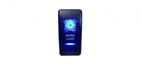 Panou intrerupatore Priza - Buton  Intrerupator, Comutator, ON OFF, Auto, 12V 24V, cu LED Panou, Lumina Albastra, WORK LAMP