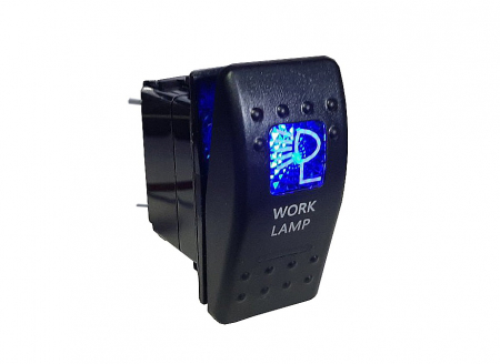 Buton  Intrerupator, Comutator, ON OFF, Auto, 12V 24V, cu LED Panou, Lumina Albastra, WORK LAMP [1]