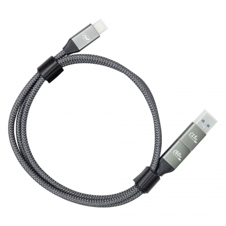 Cablu date si incarcare PNI CD600 USB Type-C la Type-C 60W + adaptor USB Type-C la USB-A, lungime 1m [5]