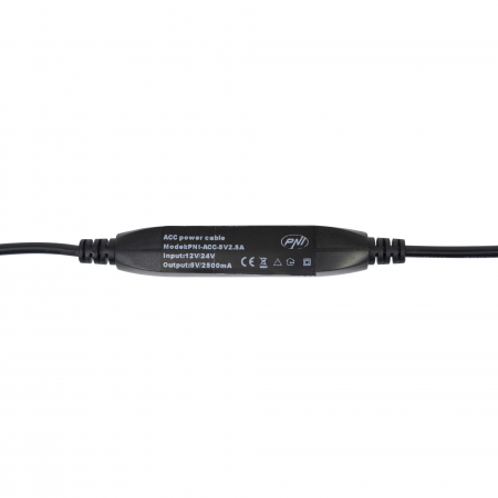 Cablu de alimentare PNI pentru DVR-uri auto, intrare 12V/24V, iesire 5V 2.5A, lungime 3.5 metri [6]