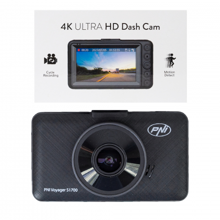 Camera auto DVR PNI Voyager S1700 4K UHD, ecran 3 inch, inregistrare ciclica, monitorizare parcare, detectie miscare, alimentare 12V/24V [16]