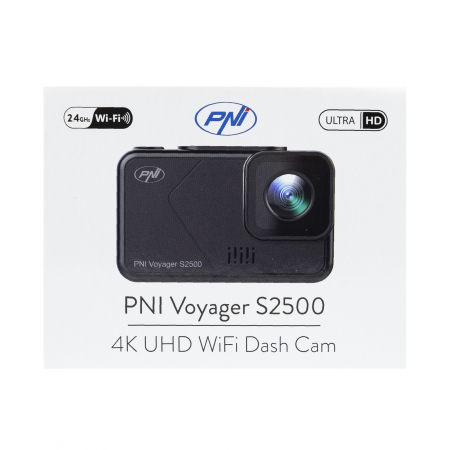 Camera auto DVR PNI Voyager S2500 WiFi, 4K UHD, ecran 2 inch, inregistrare ciclica, monitorizare parcare, detectie miscare, inregistrare video si audio, alimentare 12V/24V [14]