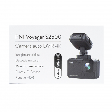 Camera auto DVR PNI Voyager S2500 WiFi, 4K UHD, ecran 2 inch, inregistrare ciclica, monitorizare parcare, detectie miscare, inregistrare video si audio, alimentare 12V/24V [12]