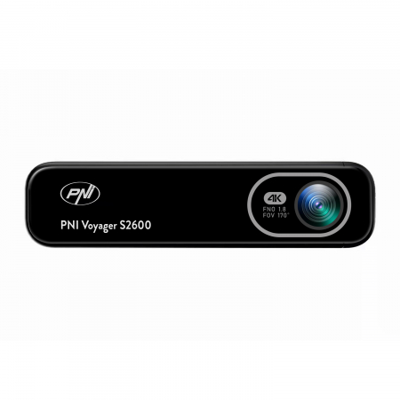 Camere auto - Camera auto DVR PNI Voyager S2600 WiFi, 4K Ultra HD, GPS, fara display, functie Monitorizare parcare, G-sensor, inregistrare video si audio, alimentare 12V/24V