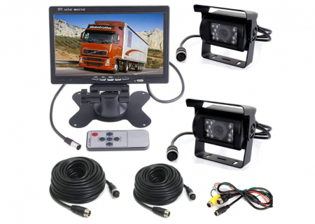 Camere auto - Camere Video Auto Marsarier cu ecran de 7 inch, suport și telecomandă, 18 LED-uri IR, calitate HD, 12-24V