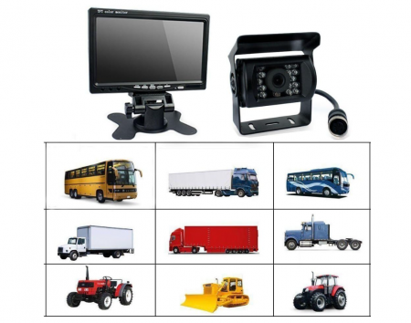 Camere Video Auto Marsarier cu ecran de 7 inch, suport și telecomandă, 18 LED-uri IR, calitate HD, 12-24V [6]