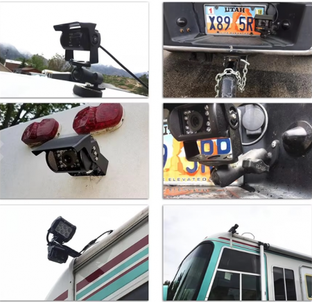 Camere Video Auto Marsarier cu ecran de 7 inch, suport și telecomandă, 18 LED-uri IR, calitate HD, 12-24V [2]