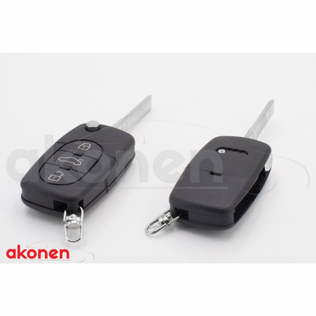 Carcase chei auto - Carcasa Cheie Contact Pentru Audi A3 / A6 / A8, 3 Butoane, Cu Cheie