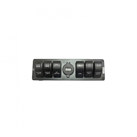 Accesorii electrice auto - Carcasa suport cu 6 întrerupătoare tip Rocket voltmetru si USB