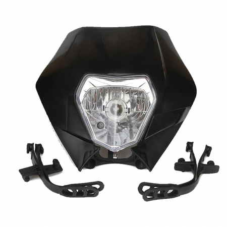 Carena si far fata pentru motociclete, negru, cu faza scurta si lunga – Model universal pentru ENDURO / Trail / Streetfighter [1]