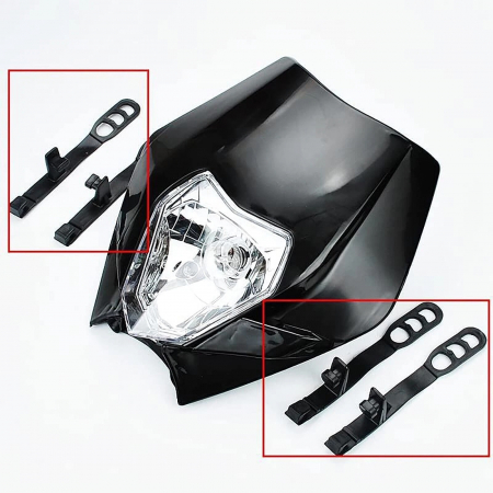 Carena si far fata pentru motociclete, negru, cu faza scurta si lunga – Model universal pentru ENDURO / Trail / Streetfighter [10]