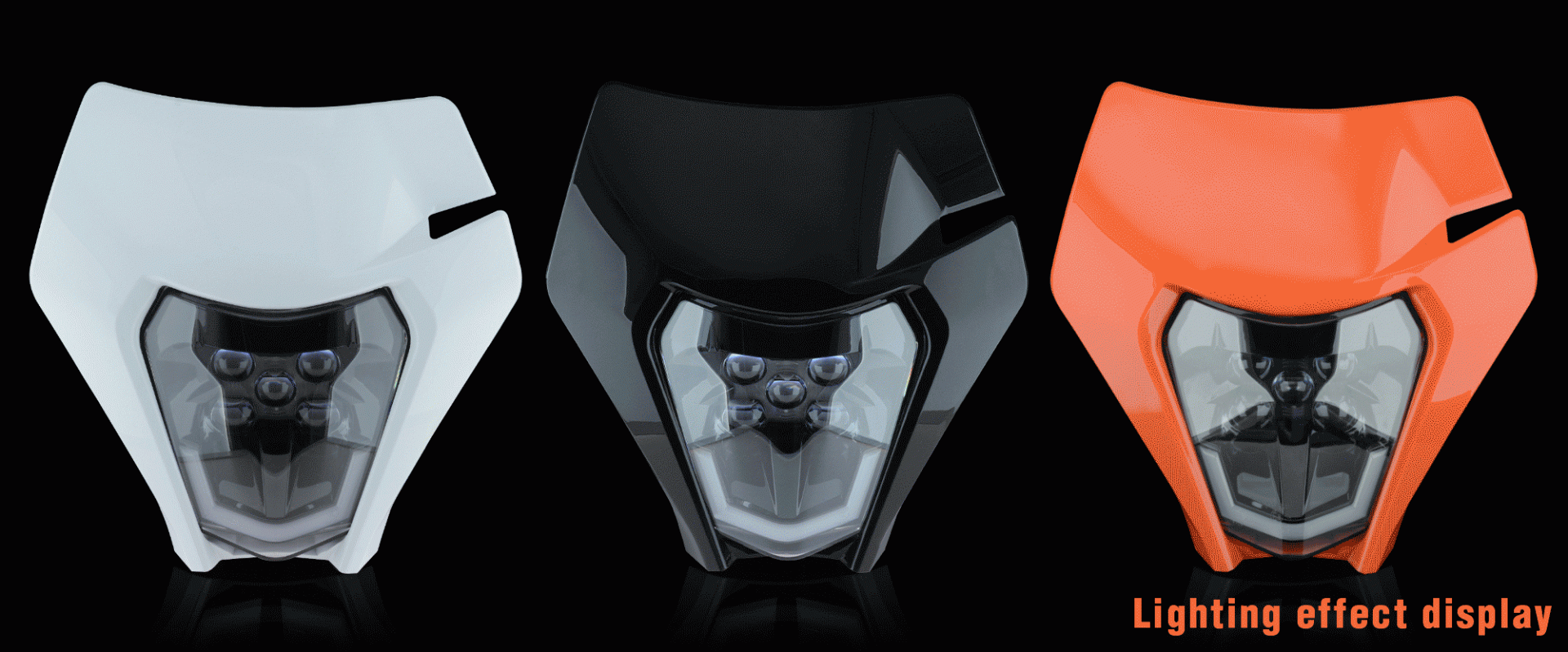 Carena si far LED fata pentru motociclete, Alba, cu faza scurta si lunga – Model universal pentru ENDURO / Trail / Streetfighter [10]