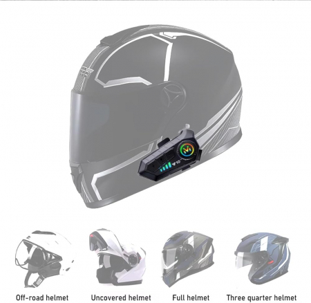 Cască Bluetooth fără fir pentru cască de motocicletă, interfon bidirecțional cu reducere inteligentă a zgomotului, multifuncțională, rezistentă la apă [5]
