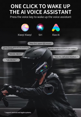 Cască Bluetooth fără fir pentru cască de motocicletă, interfon bidirecțional cu reducere inteligentă a zgomotului, multifuncțională, rezistentă la apă [17]