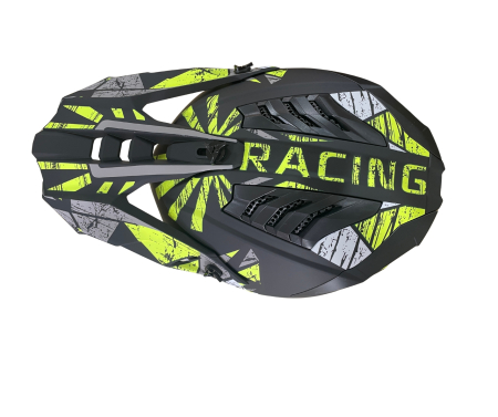 Casca copii Motocross - Enduro pentru motocicleta, ATV, bicicleta - marimea S (49-50 cm), negru mat cu design galben neon [2]