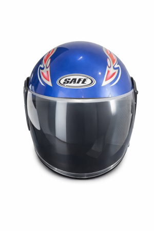 Alte accesorii - Casca cu viziera pentru motor, scuter, ATV - marime M/L, albastru metalizat