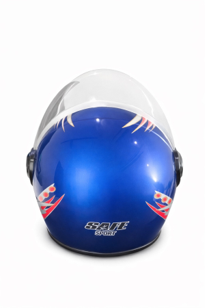 Casca cu viziera pentru motor, scuter, ATV - marime M/L, albastru metalizat [2]