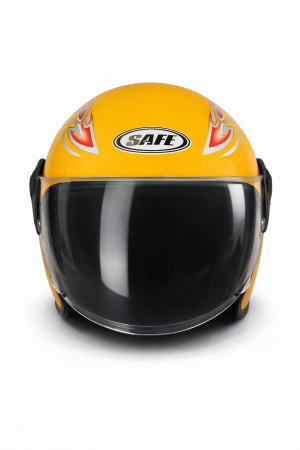 Casca cu viziera pentru motor, scuter, ATV - marime M/L, galben metalizat [1]