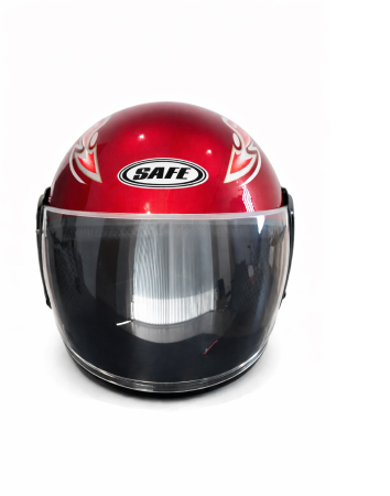 Casca cu viziera pentru motor, scuter, ATV - marime M/L, rosu metalizat [1]