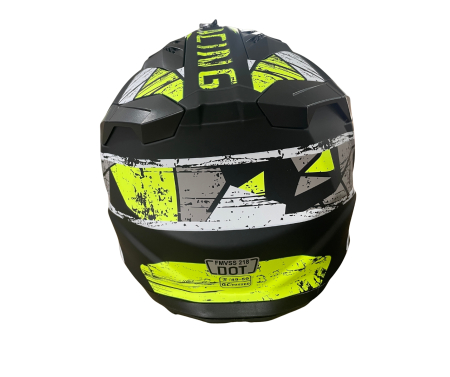 Casca Motocross - Enduro pentru motocicleta, ATV, bicicleta - marimea M (51-52 cm), negru mat cu design galben neon [3]