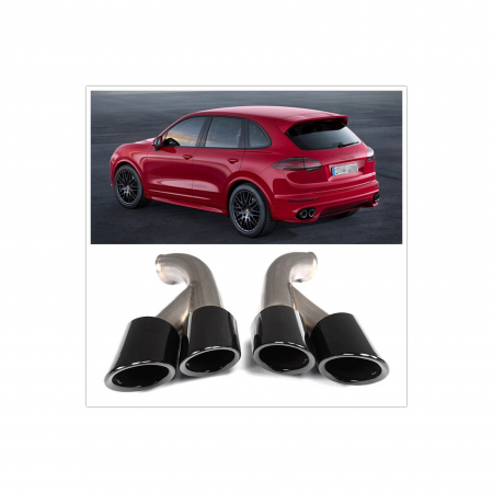Ornament toba - Ornament de toba compatibil Porsche Cayenne 92A Facelift (10/2014-2017) GTS Design -Negru