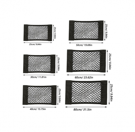 Plasa elastica / organizator portbagaj tip buznar cu scai si banda dublu adeziva S 25*30cm [1]