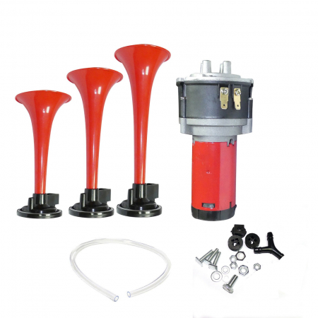 Claxon Auto 3 tonuri 12V cu Compresor Electric 117 dB 240W [2]
