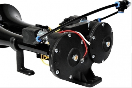 Claxon Auto TGV HI-DO, Doua Melodii, Pentru Autoturisme, Camion, TIR, Doua Trompete, 12V, 135db, Negru [2]