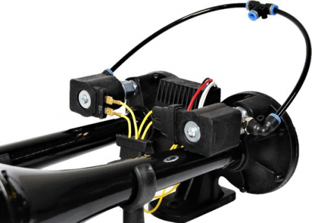 Claxon Auto TGV HI-DO, Doua Melodii, Pentru Autoturisme, Camion, TIR, Doua Trompete, 12V, 135db, Negru [1]