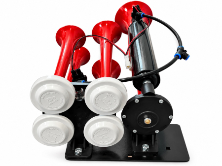 Claxon Pneumatic cu 5 Trompete 24V Super Resonant Air Dadan pentru Camion, TIR si Autobuz, 125 dB, 3-10 Bar [5]