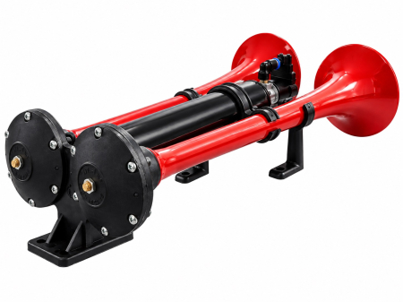 Claxon Pneumatic Dublu 24V Super Apollo Echo pentru Camion, TIR si Autobuz, 125 dB, 3-10 Bar [4]