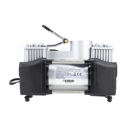 Compresor auto PNI CPA700 dublu piston si kit reparatie anvelope, 12V, 25A [2]