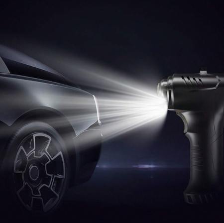 Compresor Auto Portabil, Display Digital, Fara Fir, 10 Bari, 150 Psi, Lampa De Lucru, Din PVC Negru [4]