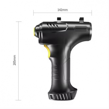 Compresor Auto Portabil, Display Digital, Fara Fir, 10 Bari, 150 Psi, Lampa De Lucru, Din PVC Negru [1]