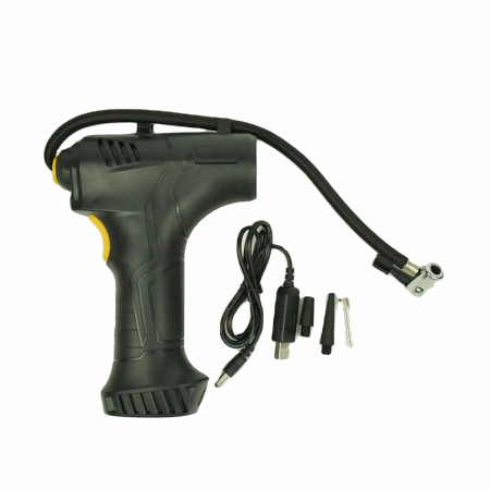 Electronice si electrice auto - Compresor Auto Portabil, Display Digital, Fara Fir, 10 Bari, 150 Psi, Lampa De Lucru, Din PVC Negru