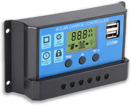 Controler Solar Inteligent de Încărcare PWM 20A cu Ecran LCD și Porturi USB - 12V / 24V pentru Sisteme Fotovoltaice [6]