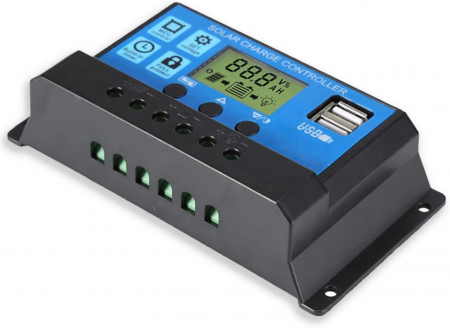 Controler Solar Inteligent de Încărcare PWM 20A cu Ecran LCD și Porturi USB - 12V / 24V pentru Sisteme Fotovoltaice [3]
