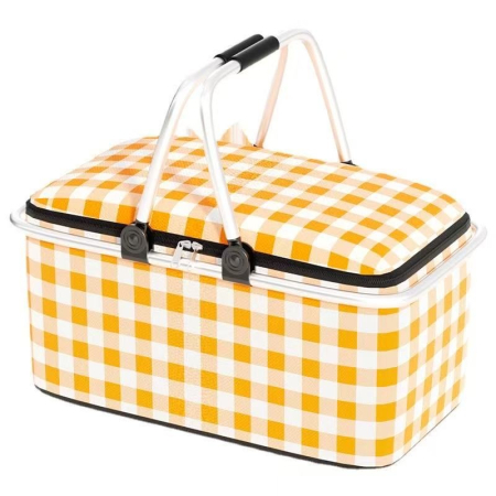 Cos de Picnic Pliabil 30L - Termoizolant, Cadru Aluminiu, Capac cu Fermoar pentru Camping, Excursii si Cumparaturi [4]