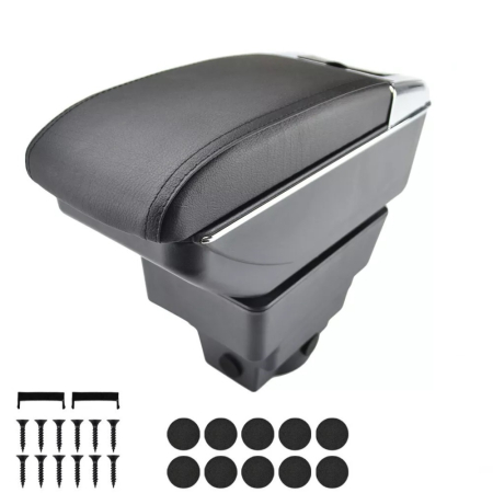 Accesorii pentru interior - Cotiera dedicata Opel Astra J 2009-2018 MK4, piele ecologica, set montaj - Negru