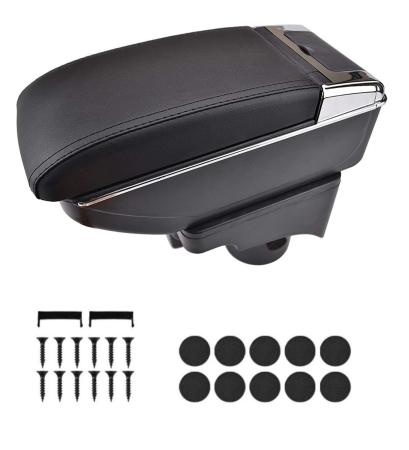 Accesorii pentru interior - Cotiera pentru VW Golf V MK5, VI MK6, VW Jetta V MK5, piele ecologica - Negru